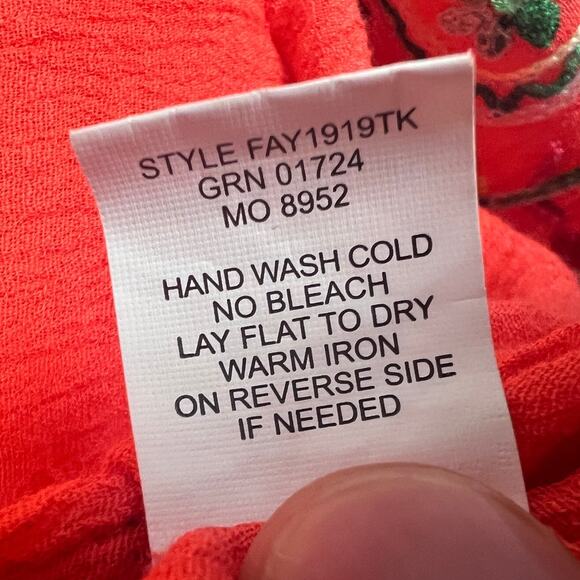 Figueroa & Flower Women XL Boho Peasant Artsy Maximalist Embroidered Lace Blouse - Picture 8 of 11